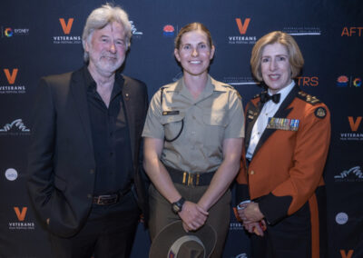 Veterans Film Festival 2022 John Schumann, Sapper Jesse Kininmonth and Brigadier Alison Creagh CSC (Retd)